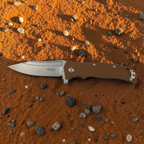 Navaja Combat Simón D2 G10 Marrón