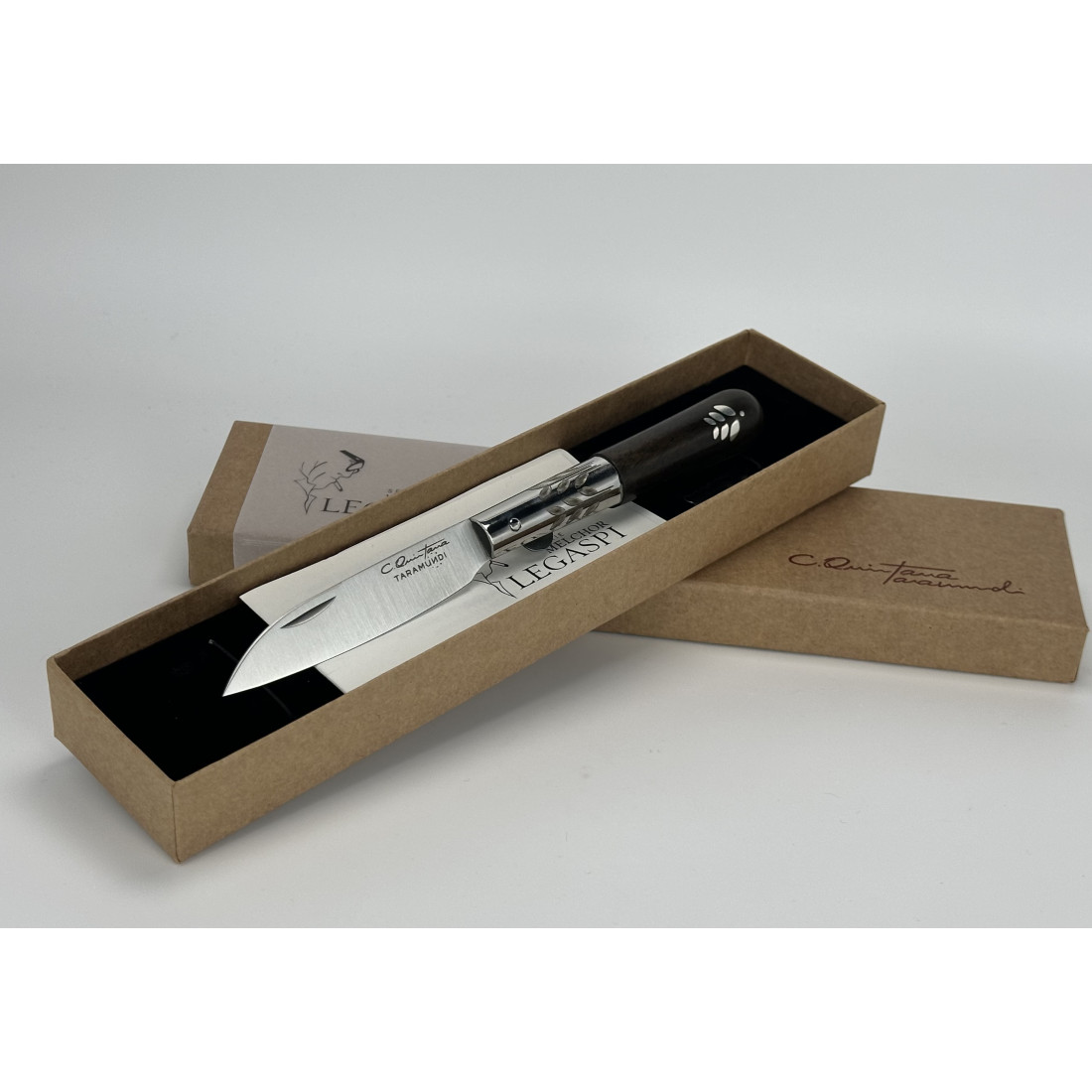 NAVAJA TARAMUNDI J.C. QUINTANA -SERIE MELCHOR LEGASPI -ÉBANO Y PLATA