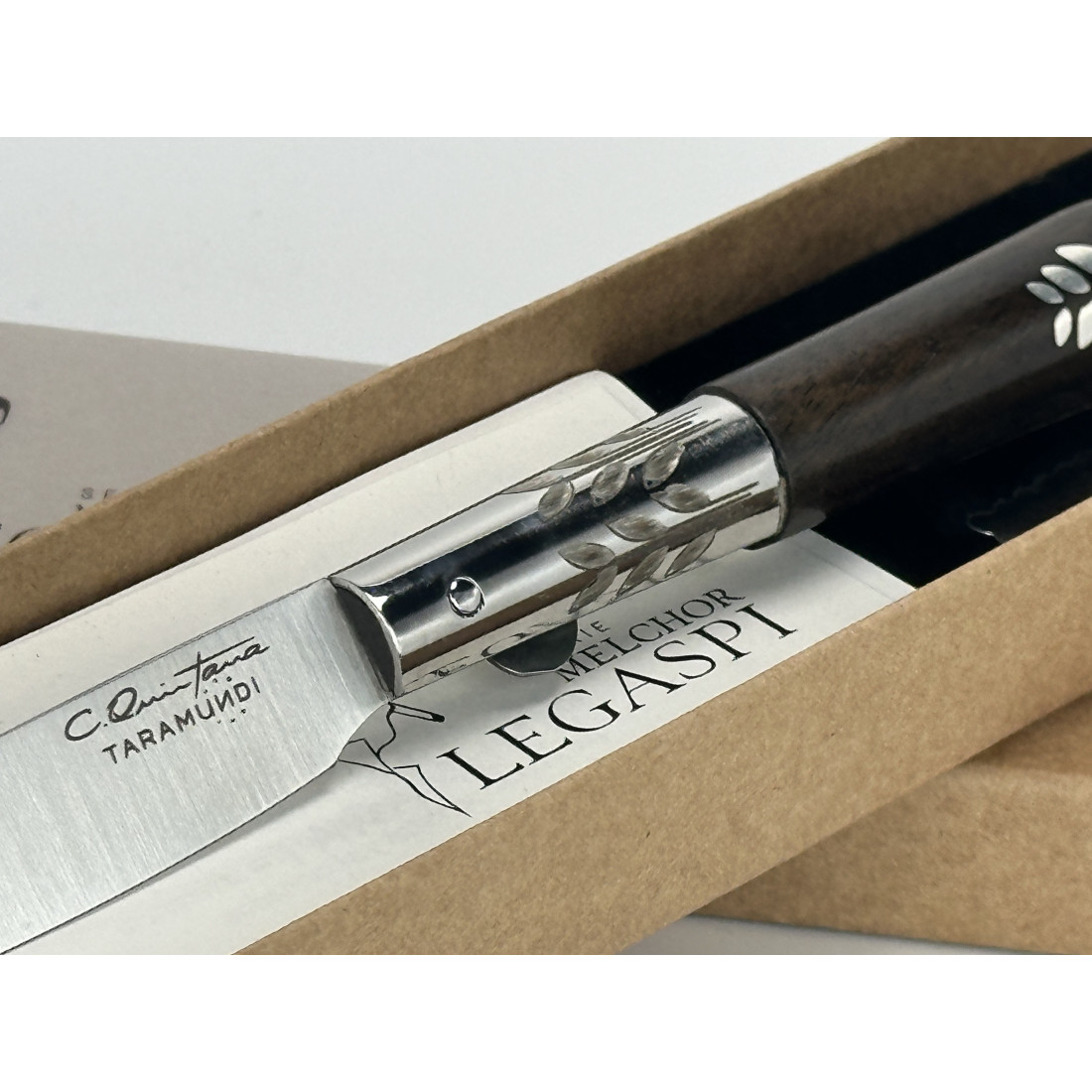 NAVAJA TARAMUNDI J.C. QUINTANA -SERIE MELCHOR LEGASPI -ÉBANO Y PLATA