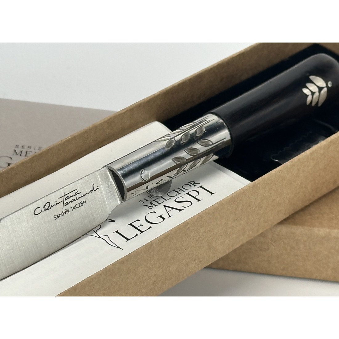 NAVAJA TARAMUNDI J.C. QUINTANA -SERIE MELCHOR LEGASPI -GRANADILLO Y PLATA