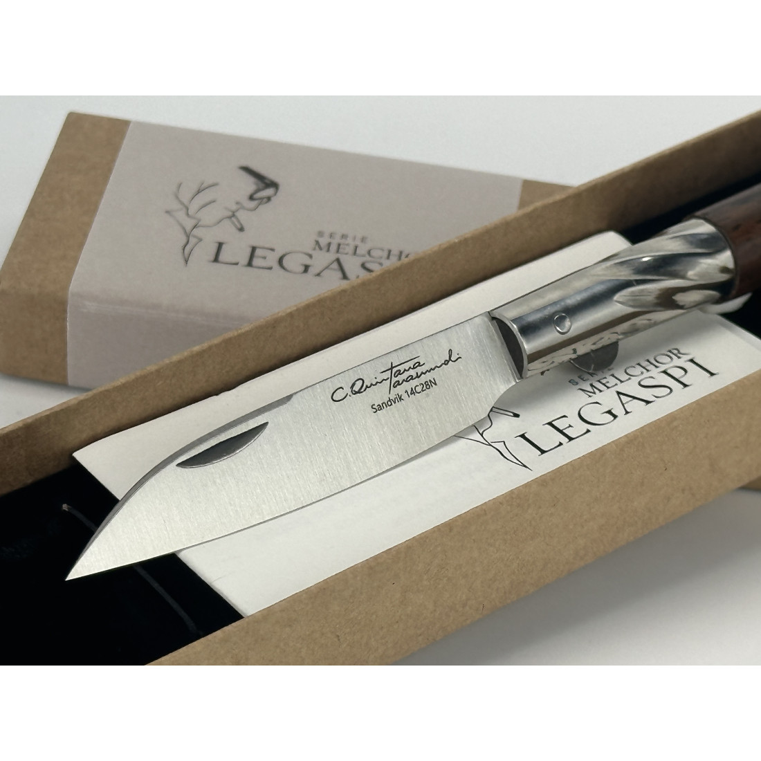 NAVAJA TARAMUNDI J.C. QUINTANA -SERIE MELCHOR LEGASPI -COCOBOLO Y ROMBOS DE PLATA