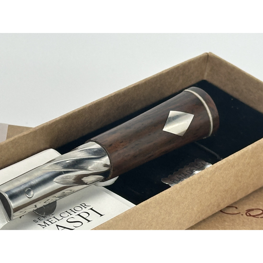 NAVAJA TARAMUNDI J.C. QUINTANA -SERIE MELCHOR LEGASPI -COCOBOLO Y ROMBOS DE PLATA