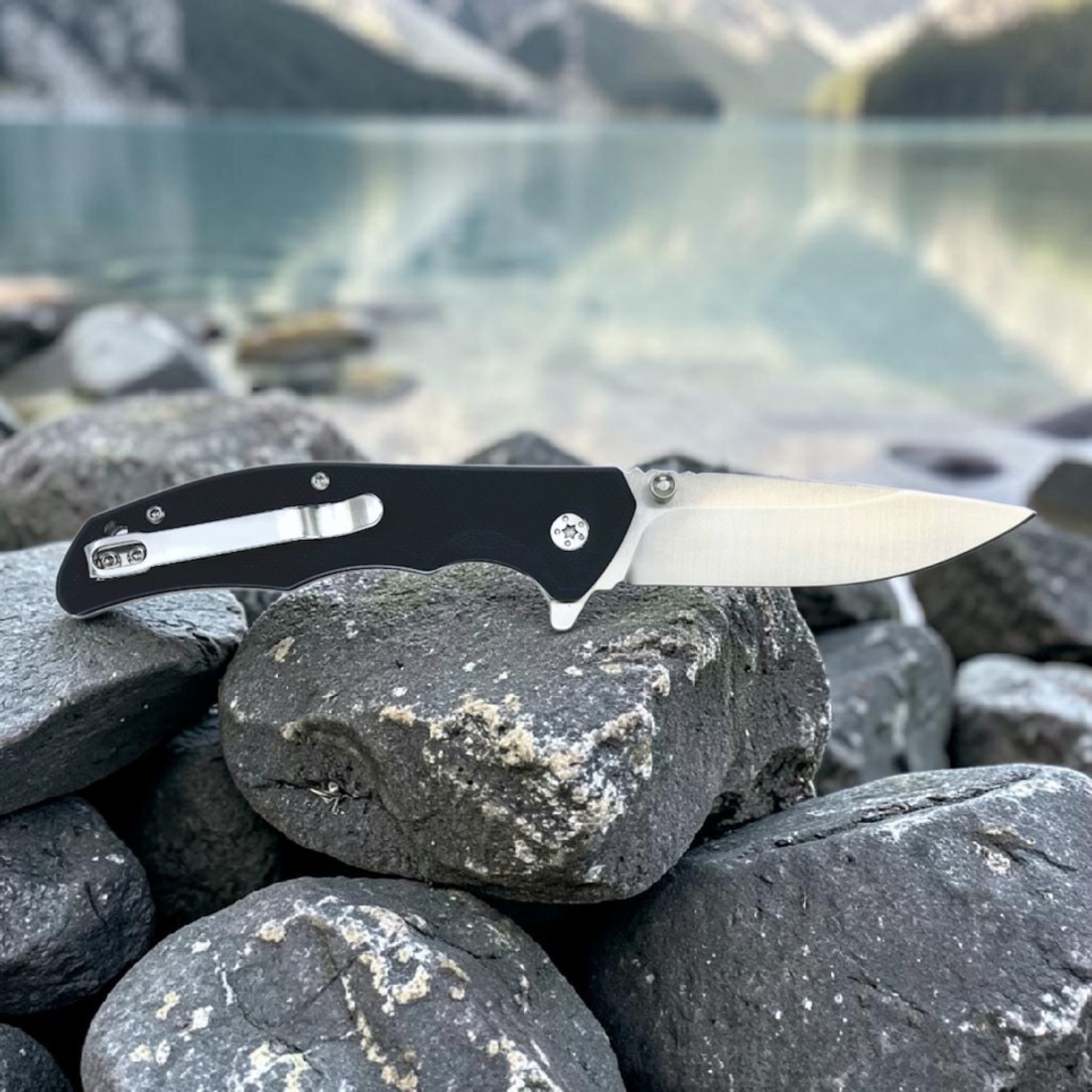 Navaja Flipper Simón G10 Negra Curva