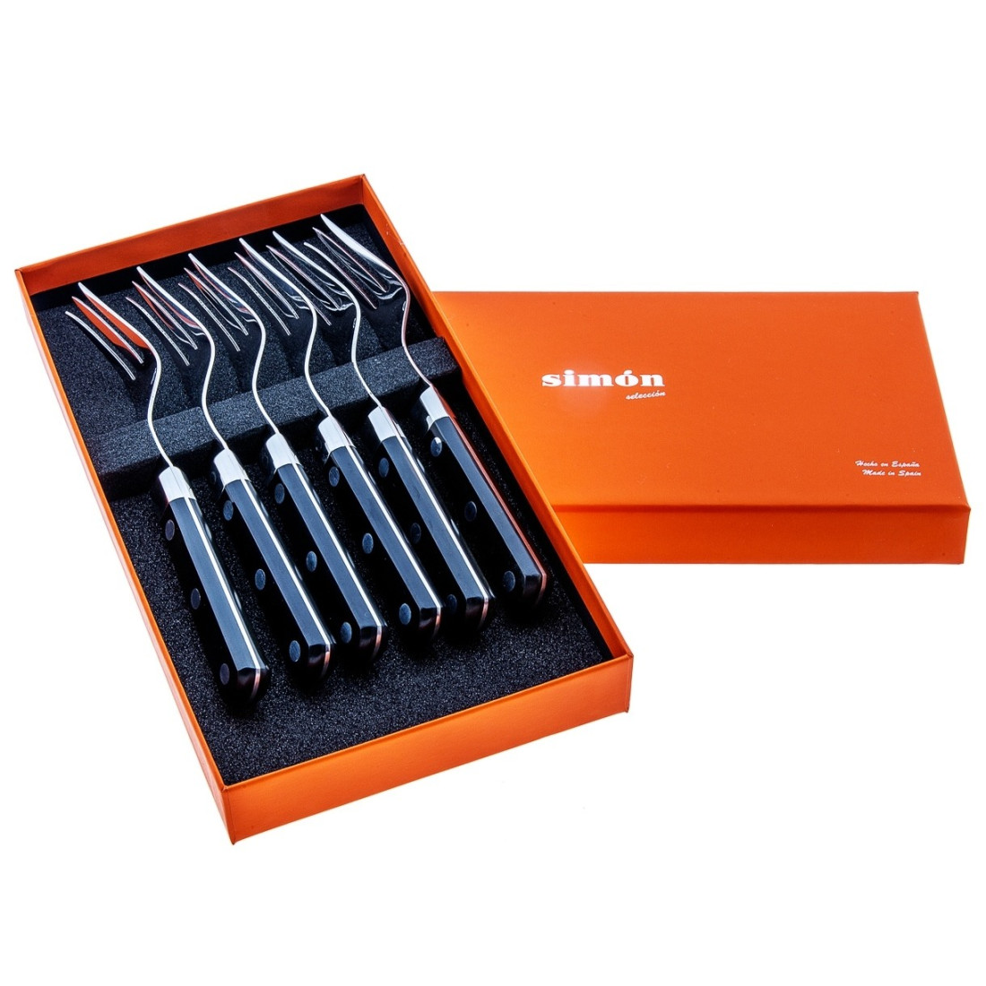 SET 6 PIEZAS TENEDOR CARNE SIMÓN NEGRO 3 PÚAS SET 6 PIEZAS TENEDOR CARNE SIMÓN NEGRO 3 PÚAS