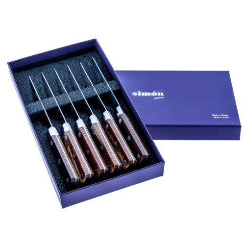 SET 6 PIEZAS CHULETERO SIMÓN MADERA DENTADO